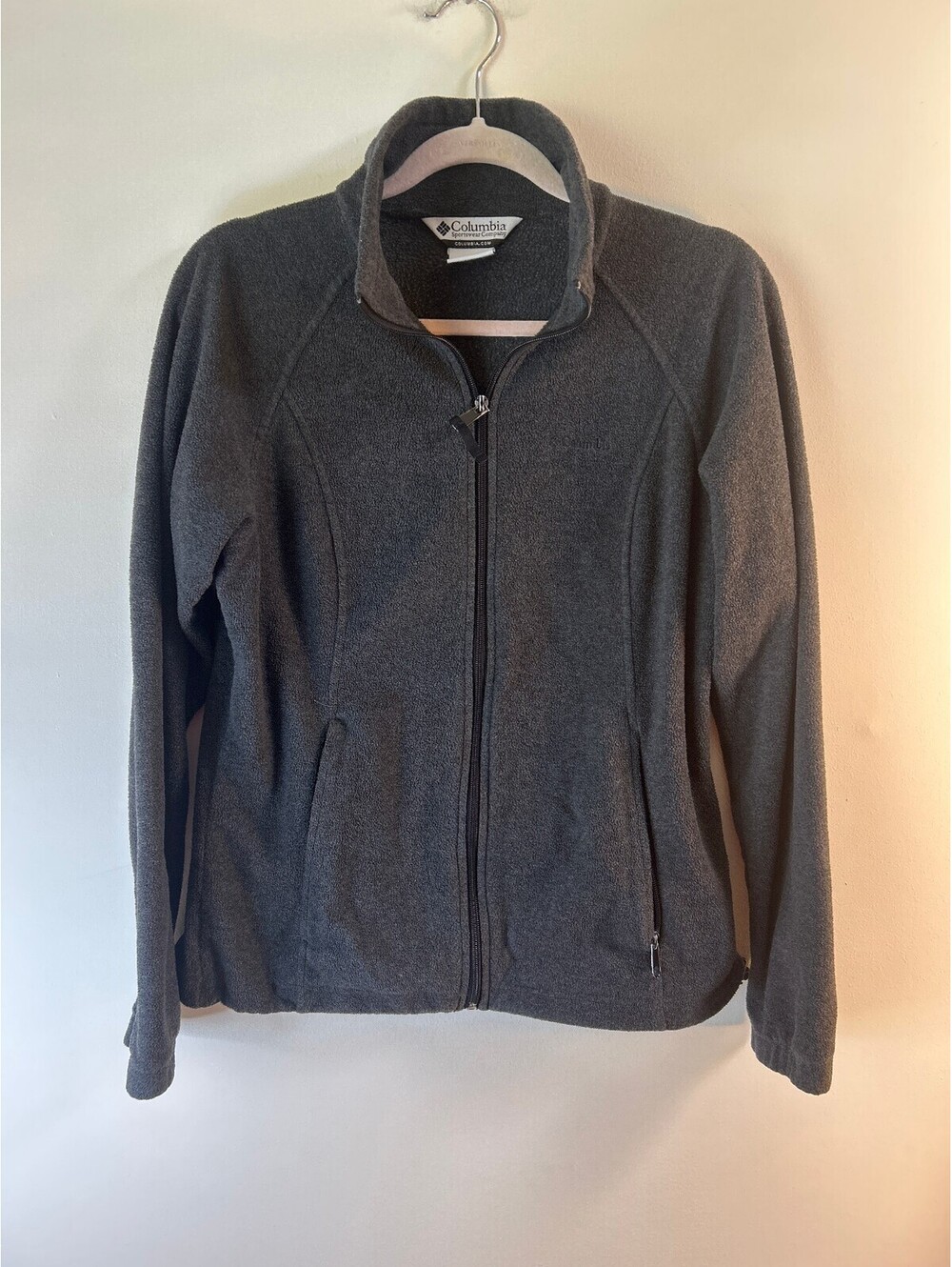 Columbia Women's Gray Full Zip Fleece Jacket Medium Outdoor Hiking